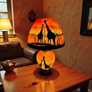 Double Deer Camel Skin Lampshade
