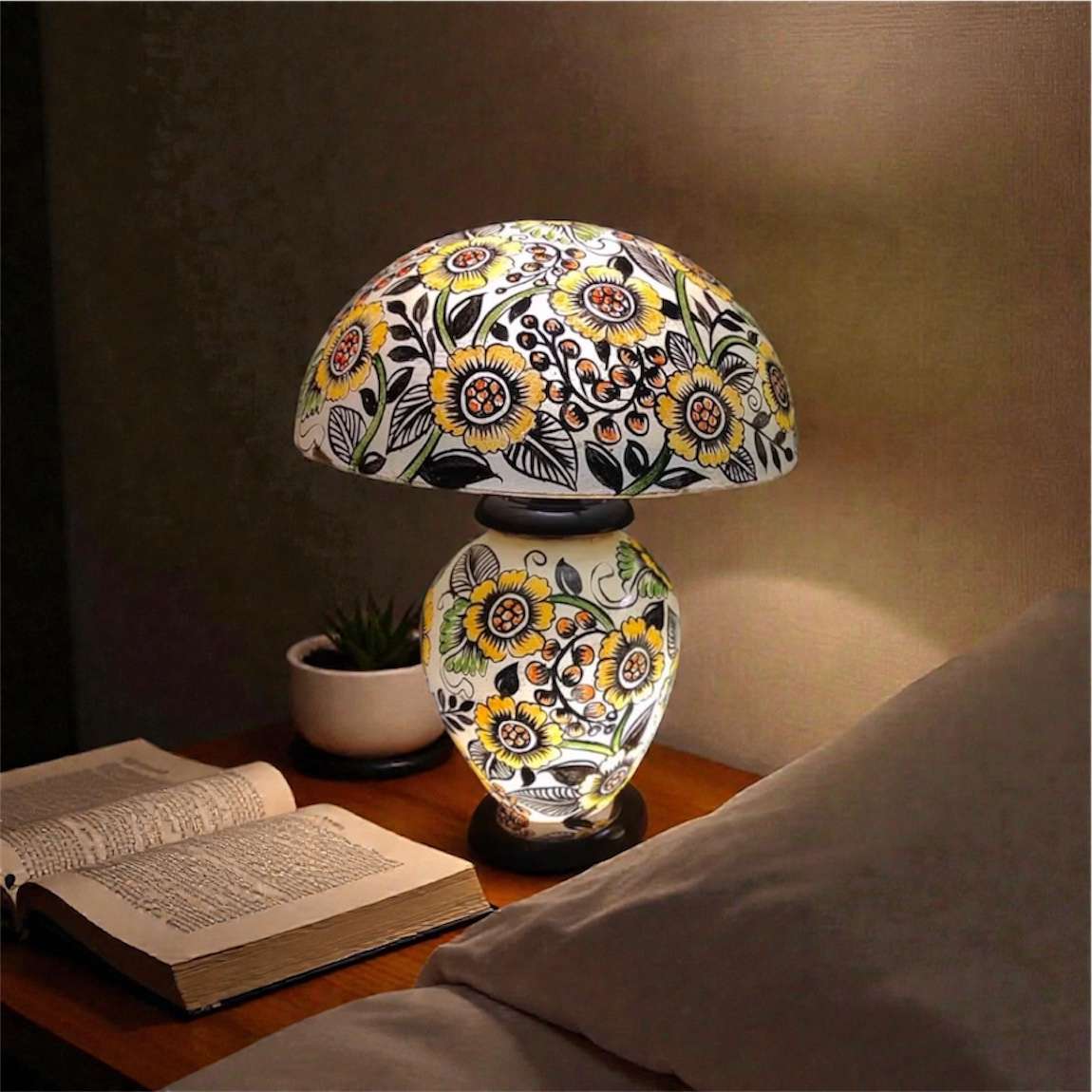 Floral Camel Skin Lampshade