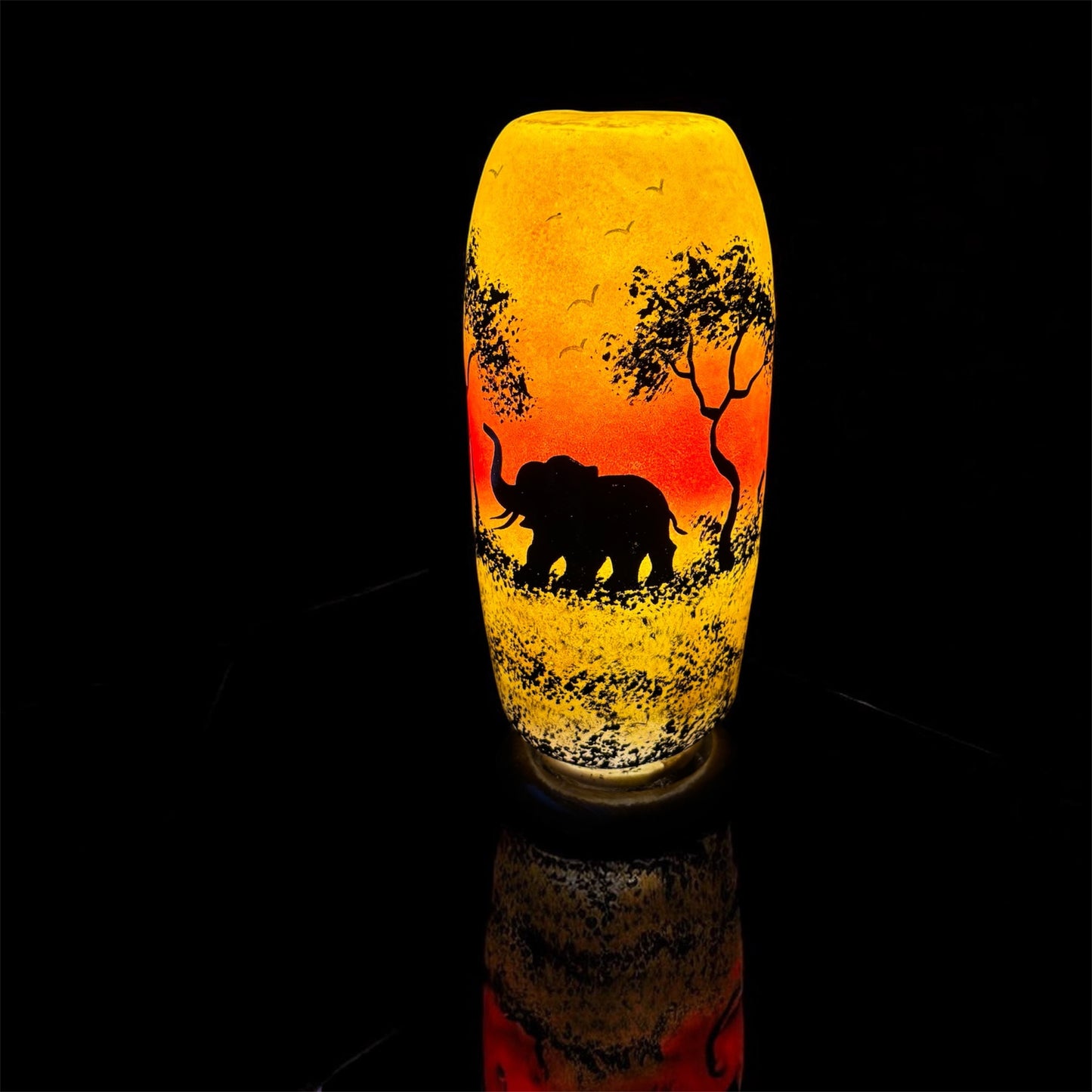 Orange Camel Skin Bottle Lamp