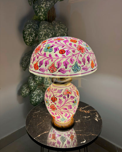 Floral Mashroom Camel Skin Lampshade
