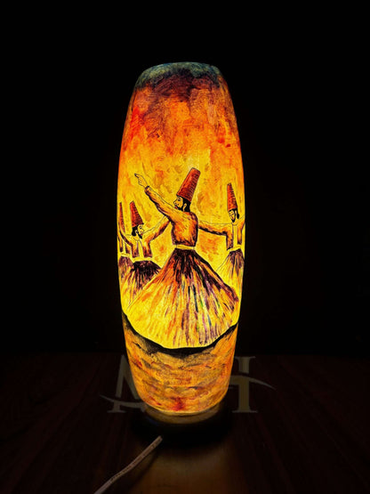 Orange Sufism Camel Skin Bottle Lamp