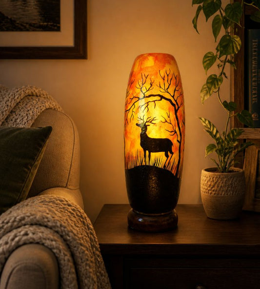 Bottle Shaped Camel Skin Lamp