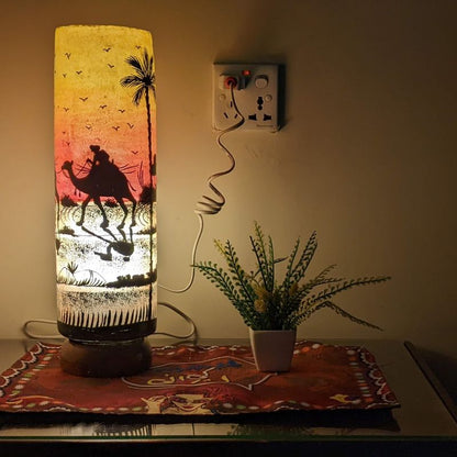 Orange Camel Skin Glass Lamp