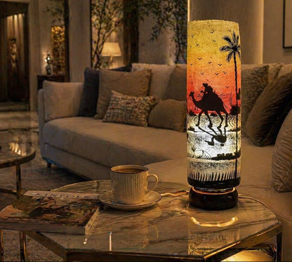 Orange Camel Skin Glass Lamp