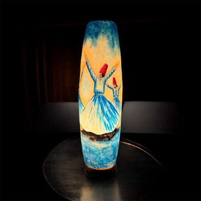 Blue Sufism Camel Skin Bottle Lamp