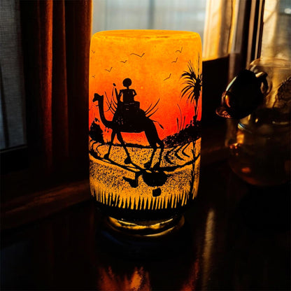 Orange Camel Skin Glass Lamp
