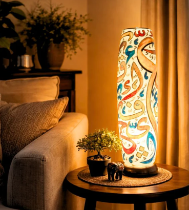 Bottle Shaped Camel Skin Lamp