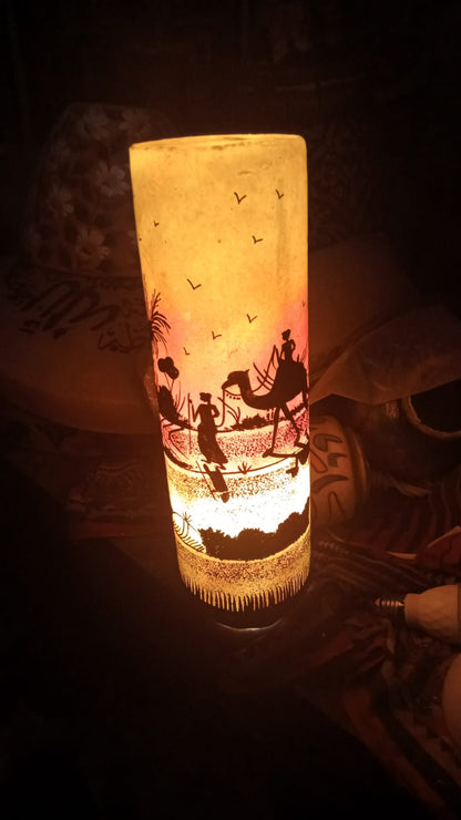 Orange Camel Skin Glass Lamp