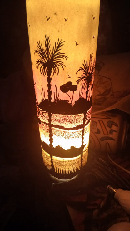 Orange Camel Skin Glass Lamp