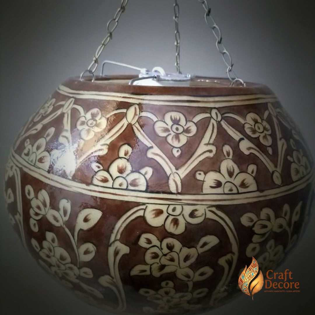 Ceiling Hanging Camel Skin Lamp – Bronze Gul