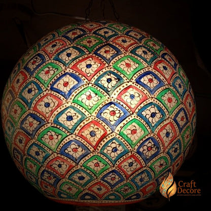 Ceiling Hanging Camel Skin Lamp – Diamond Jaal