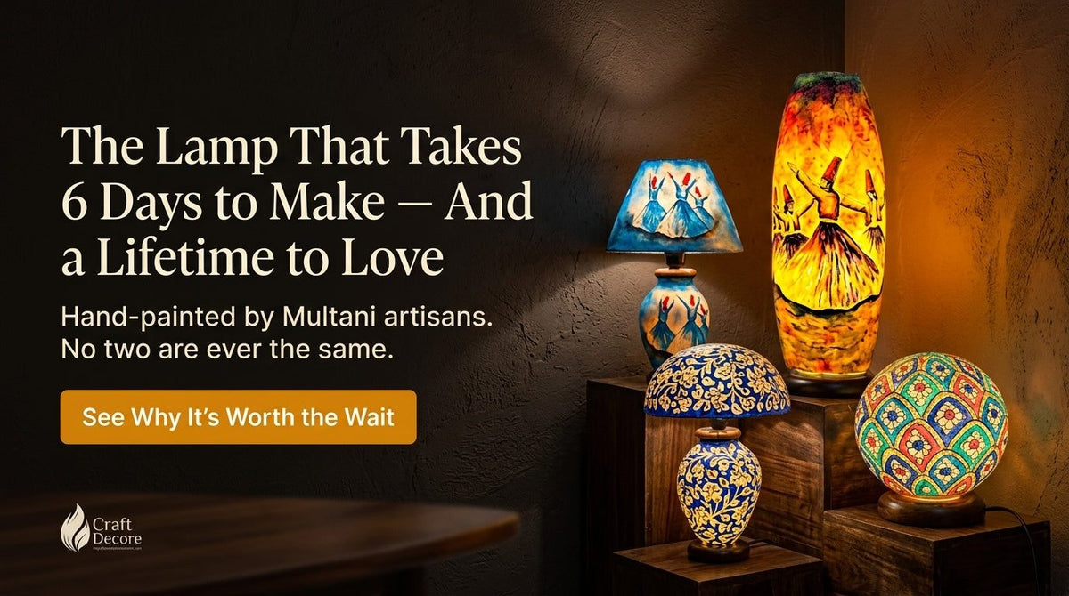 Craft Decore hero banner - handcrafted camel skin lamps