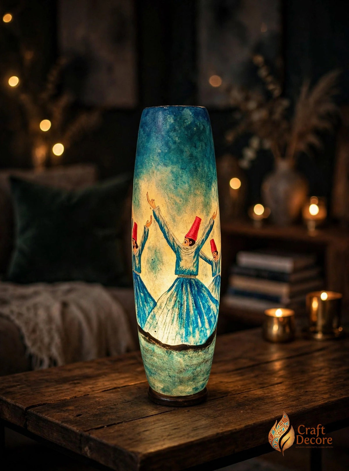 Bottle Shaped Camel Skin Lamp