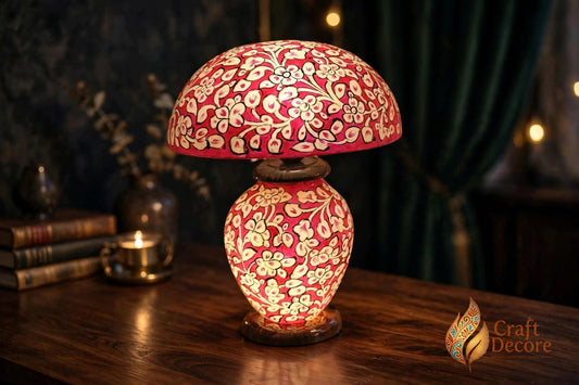 Mushroom Shaped Camel Skin Lampshade