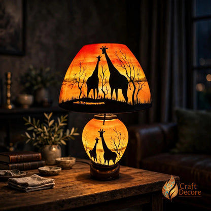 Double Deer Camel Skin Lampshade