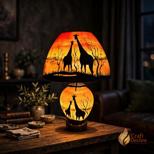Double Deer Camel Skin Lampshade