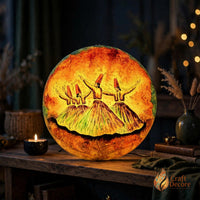 Orange Sufism Camel Skin Wall Plate Lamp