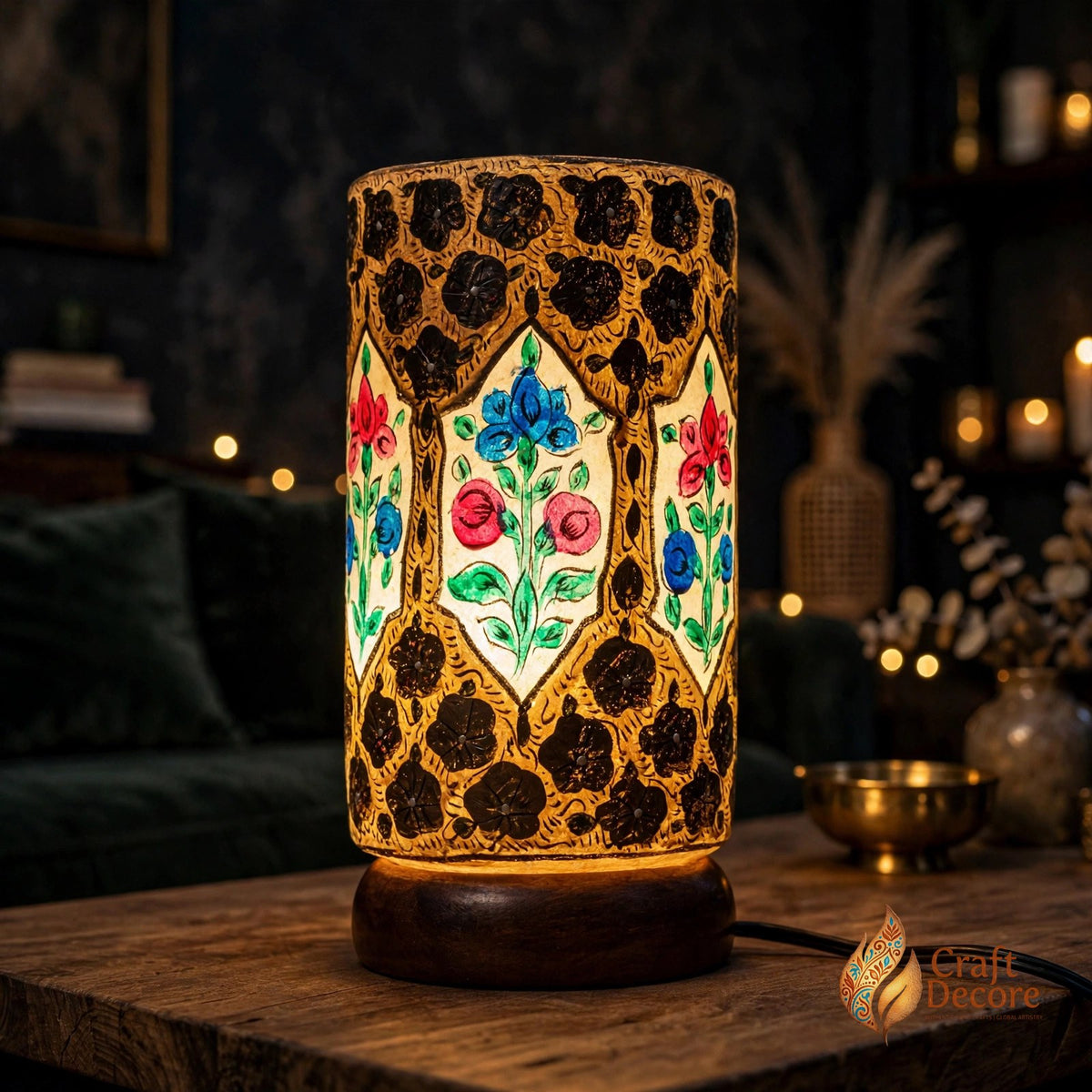 Camel Skin Glass Lamp
