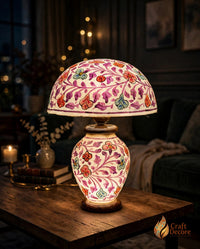 Floral Mashroom Camel Skin Lampshade