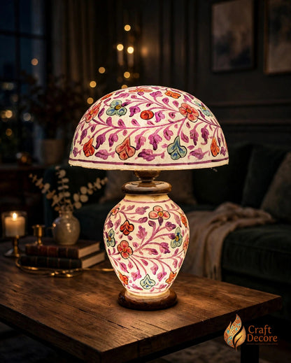 Floral Mashroom Camel Skin Lampshade