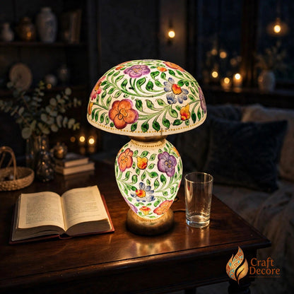 Floral Mashroom Camel Skin Lampshade