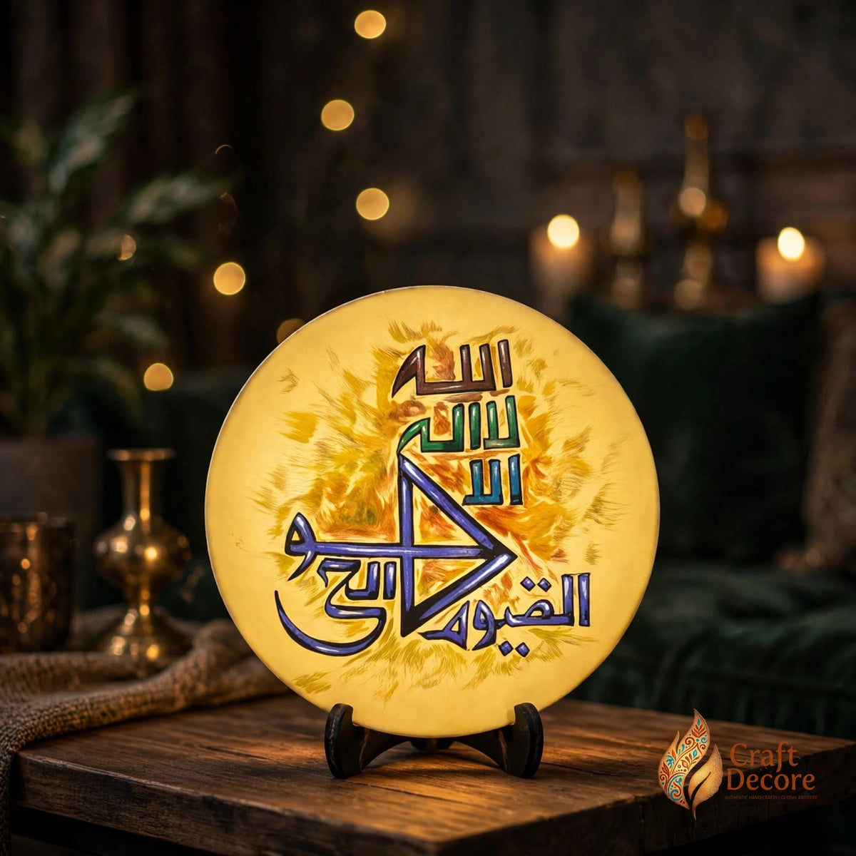 Calligraphy Wall Plate Camel Skin Lamp