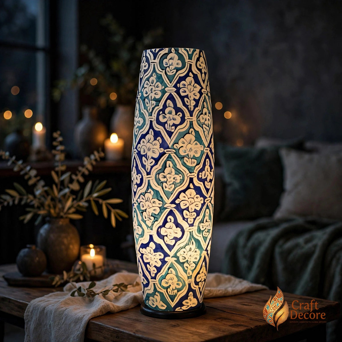 Bottle Shaped Camel Skin Lamp