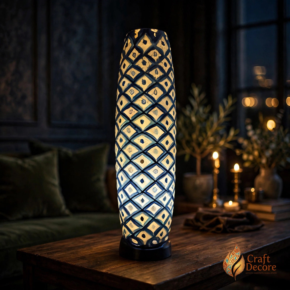 Bottle Shaped Camel Skin Lamp