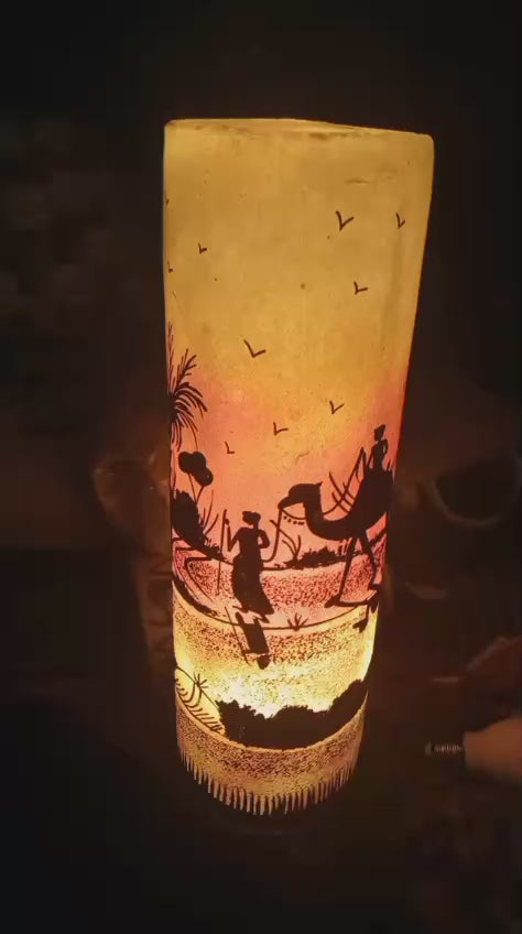 Orange Camel Skin Glass Lamp